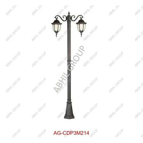 4m Cool White Light Cast Iron Pole - Color: Black