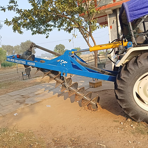 Tractor Post Hole Digger - Color: Silver