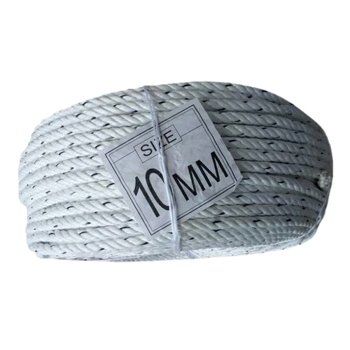 10 Mm White Cotton Rope - Length: 100  Meter (M)