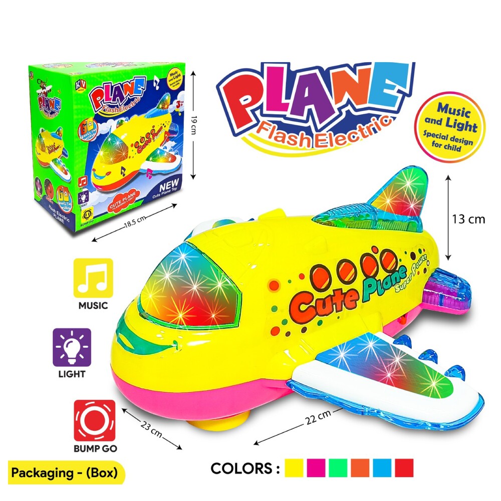 Bump & Go Cute Plane With Light And Music (767)