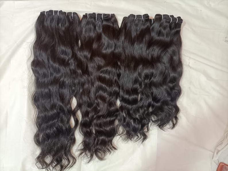 100% Cuticle Aligned Temple Remy Weft Hair Bundles Wavy and Deep Wavy Texture Available