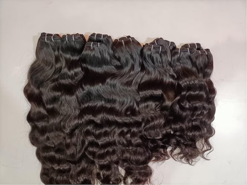 100% Cuticle Aligned Temple Remy Weft Hair Bundles Wavy and Deep Wavy Texture Available