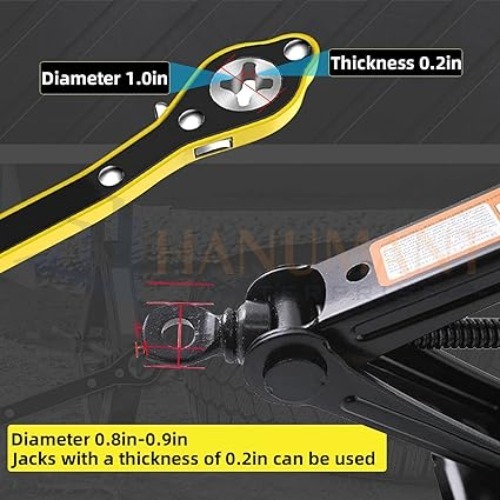 Car Wrench - Steel, 34x4.5x1 Cm, Yellow | 360 Swivel Head, Easy Torque Direction Switch, Durable, Rust-resistant, Labor-saving Handle