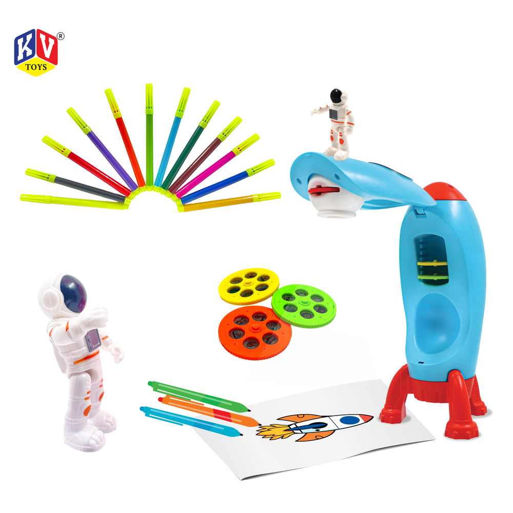 Space Projector With 3 Films, 12 Colour Pen, 1 Astronaut And Drawing Book (587)