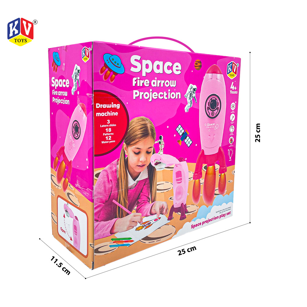 Space Projector With 3 Films, 12 Colour Pen, 1 Astronaut And Drawing Book (587)