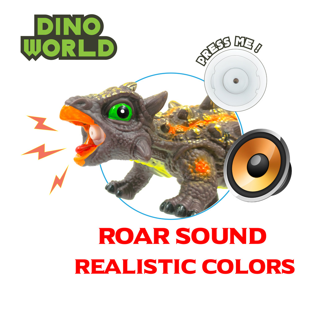 Dino World Dinosaurs With Roar Sound - 7 Assorted Models (838-13)