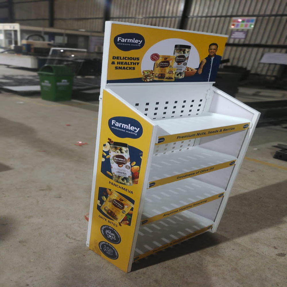 Retail Display Rack - Steel Frame, 6-tier Shelves, Matte Black Finish | Versatile Storage Solution For Retail Environments And Exhibitions