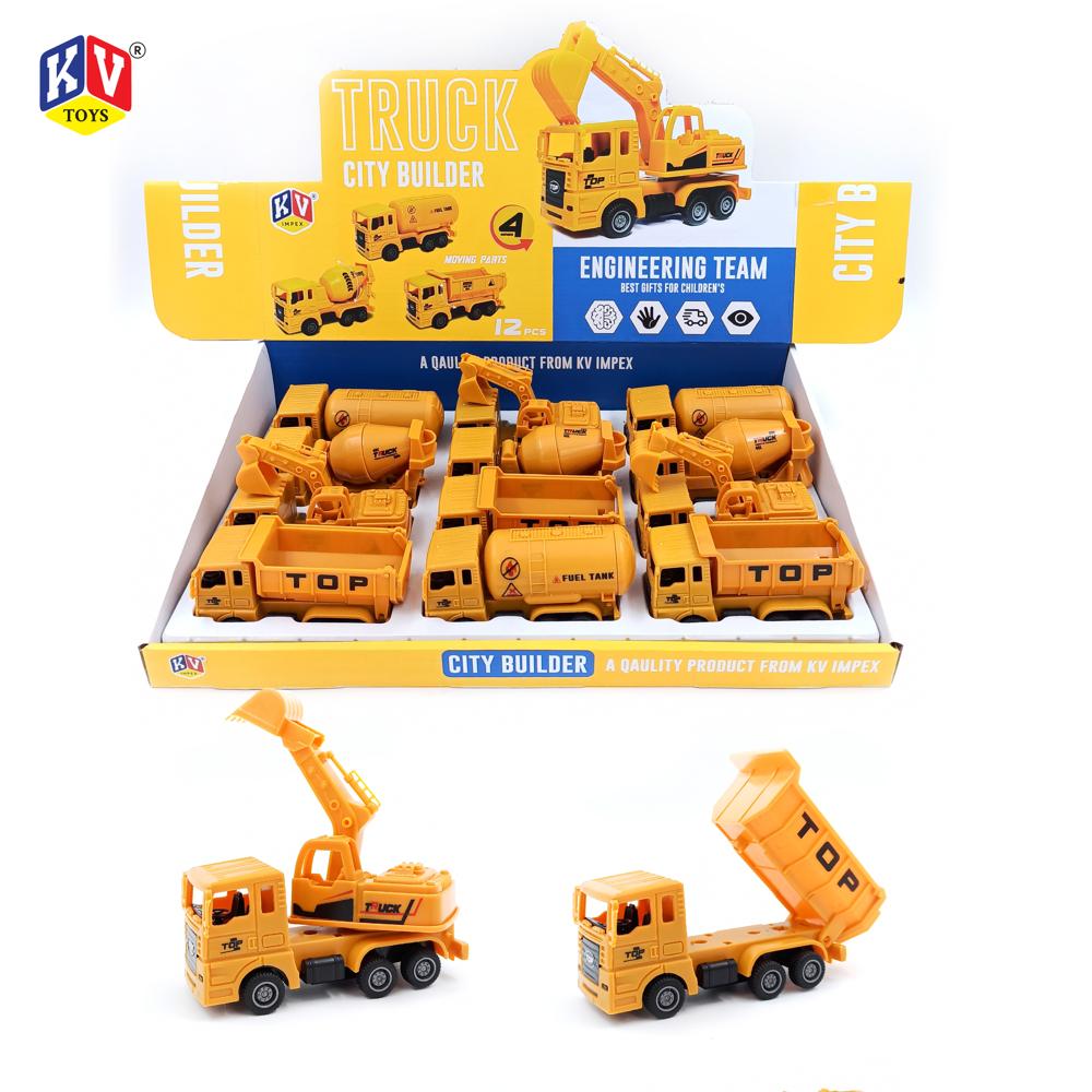 12 Pcs Friction 4 Model Mix City Builder Truck (219)