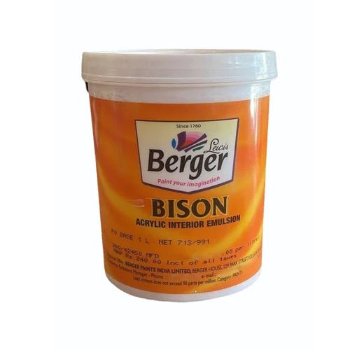 1L Berger Bison Acrylic Interior Emulsion Paint - Physical Form: Liquid