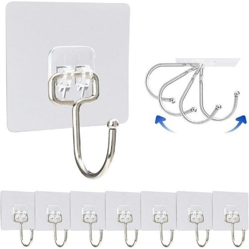 Transparent Wall Steel Hook Sticker