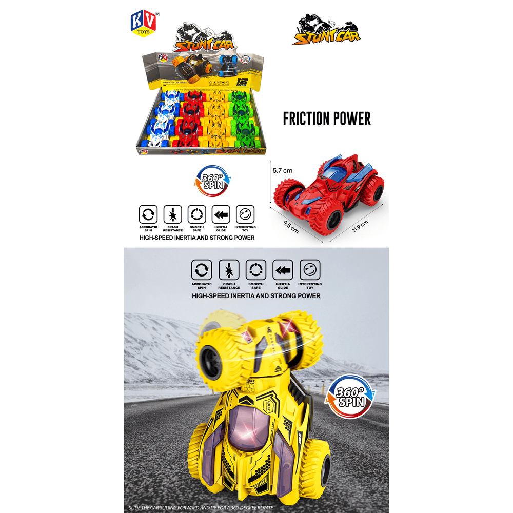 12 Pcs Friction Stunt Car (240)