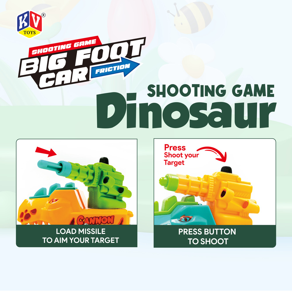 12 Pc Friction Shooting Dinosaur (241)