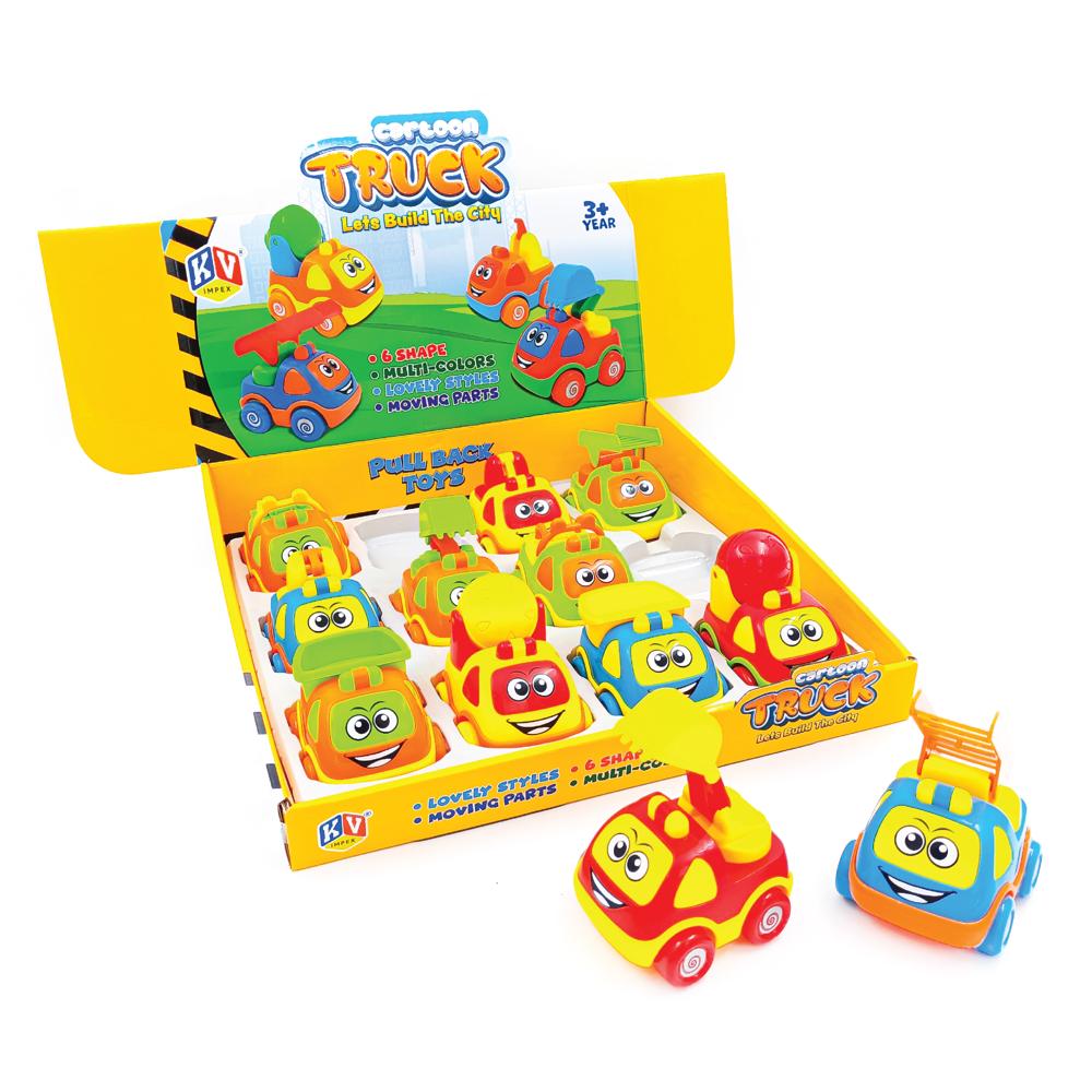 12 Pcs Friction 6 Model Mix Cartoon Truck (249)