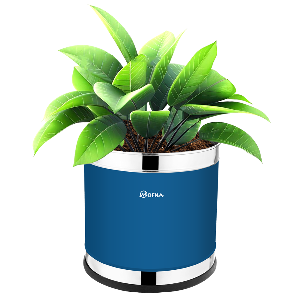 Mofna Stainless Steel Blue Color-Coated Planter (8x8)