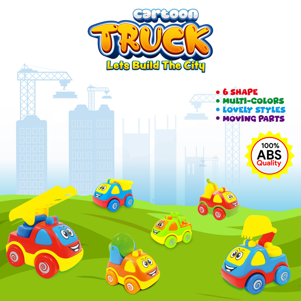 4 Pcs Friction 4 Model Mix Cartoon Truck (251)
