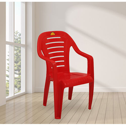 Dzire Plastic Long Back Chair - Color: Red