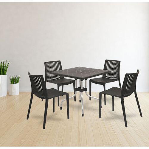 Olive With Oasis Plastic Dining Table With Chair