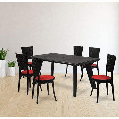 Bison With Iris Plastic Dining Table 6 Seater Set - Feature: Good Quality