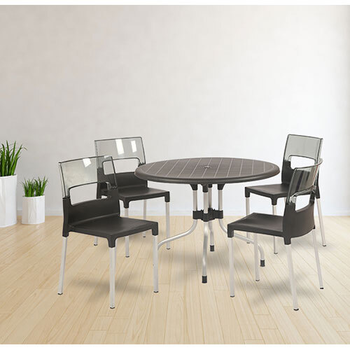 Cherry With Diva 4 Seater Dining Table And Chairs - Color: Black