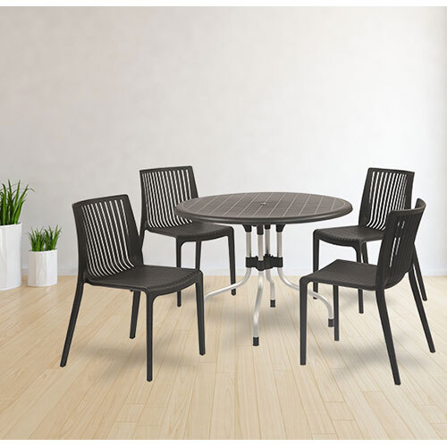 Cherry With Oasis Plastic Dining Table With Chair - Feature: Good Quality