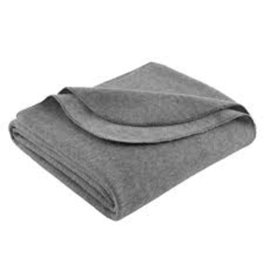 Grey Fleece Blanket - 80% Woolen, 20% Polyester, 60x90 Inch | Hemmed Edges, Plain Pattern, Ideal For Home, Travel, And Hospitality