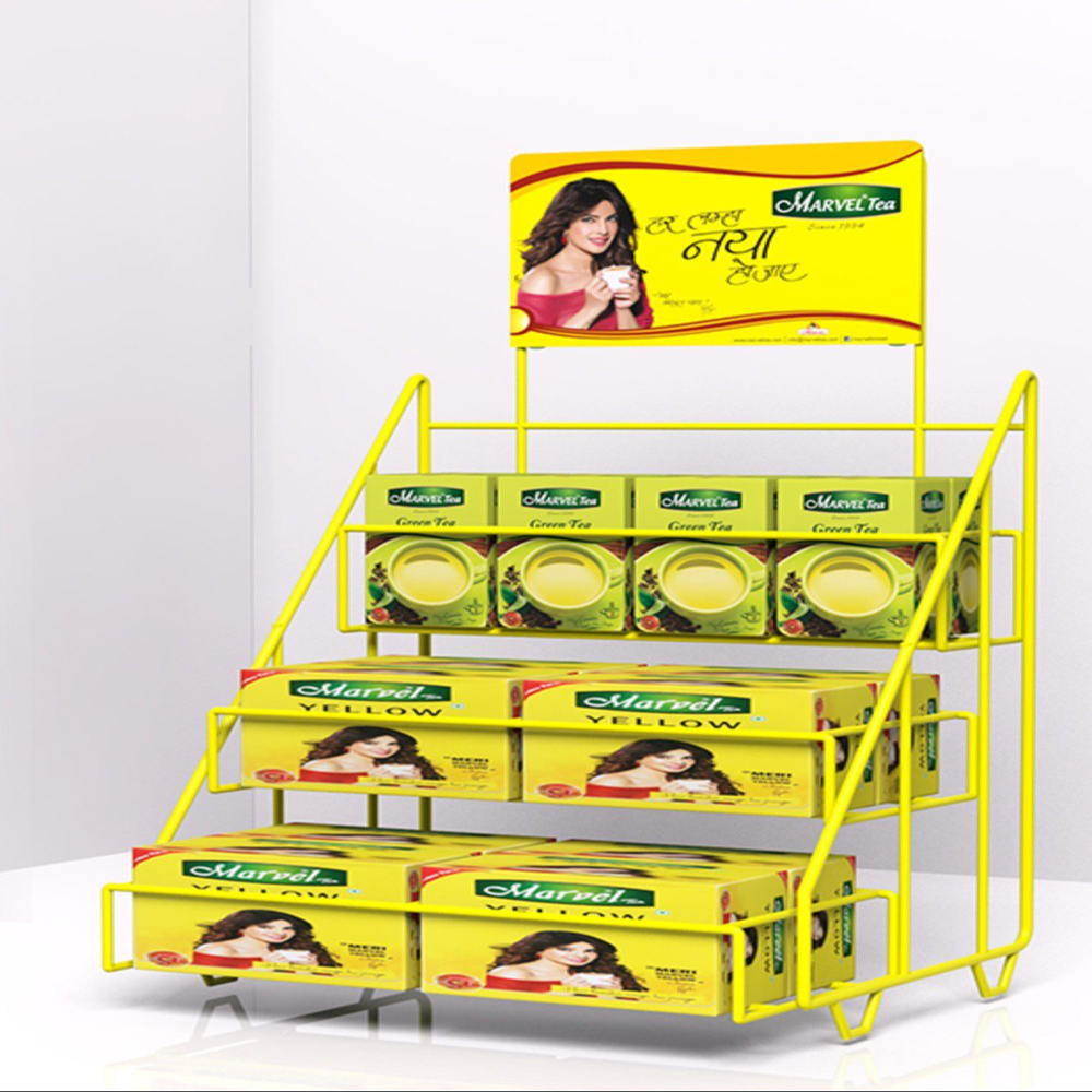 Tea Display Stand - Wooden Frame | Elegant Design, Perfect For Retail Showcases, Versatile Display For Teas And Snacks, Sturdy And Durable
