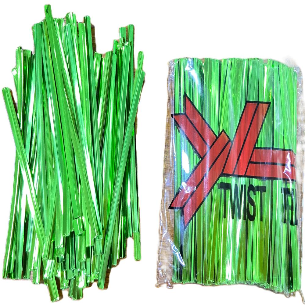 Metallic Twist Ties - Durable Wire, 8mm Size, Multi-colored | Vibrant, Recycled Material For Secure Food Packaging