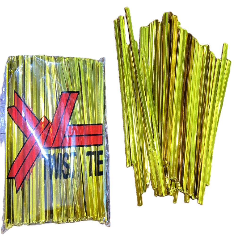 Metallic Twist Ties - Durable Wire, 8mm Size, Multi-colored | Vibrant, Recycled Material For Secure Food Packaging