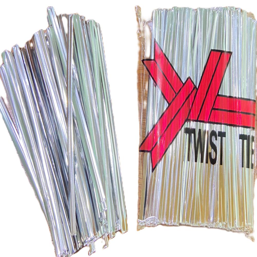 Metallic Twist Ties - Durable Wire, 8mm Size, Multi-colored | Vibrant, Recycled Material For Secure Food Packaging