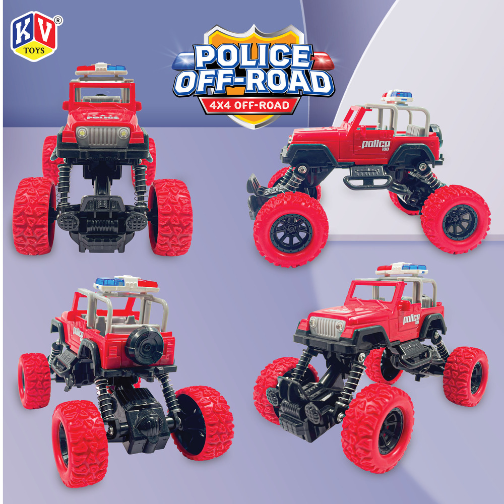 8 Pcs Pull Back Off-Road Police Car With Light & Music (563)