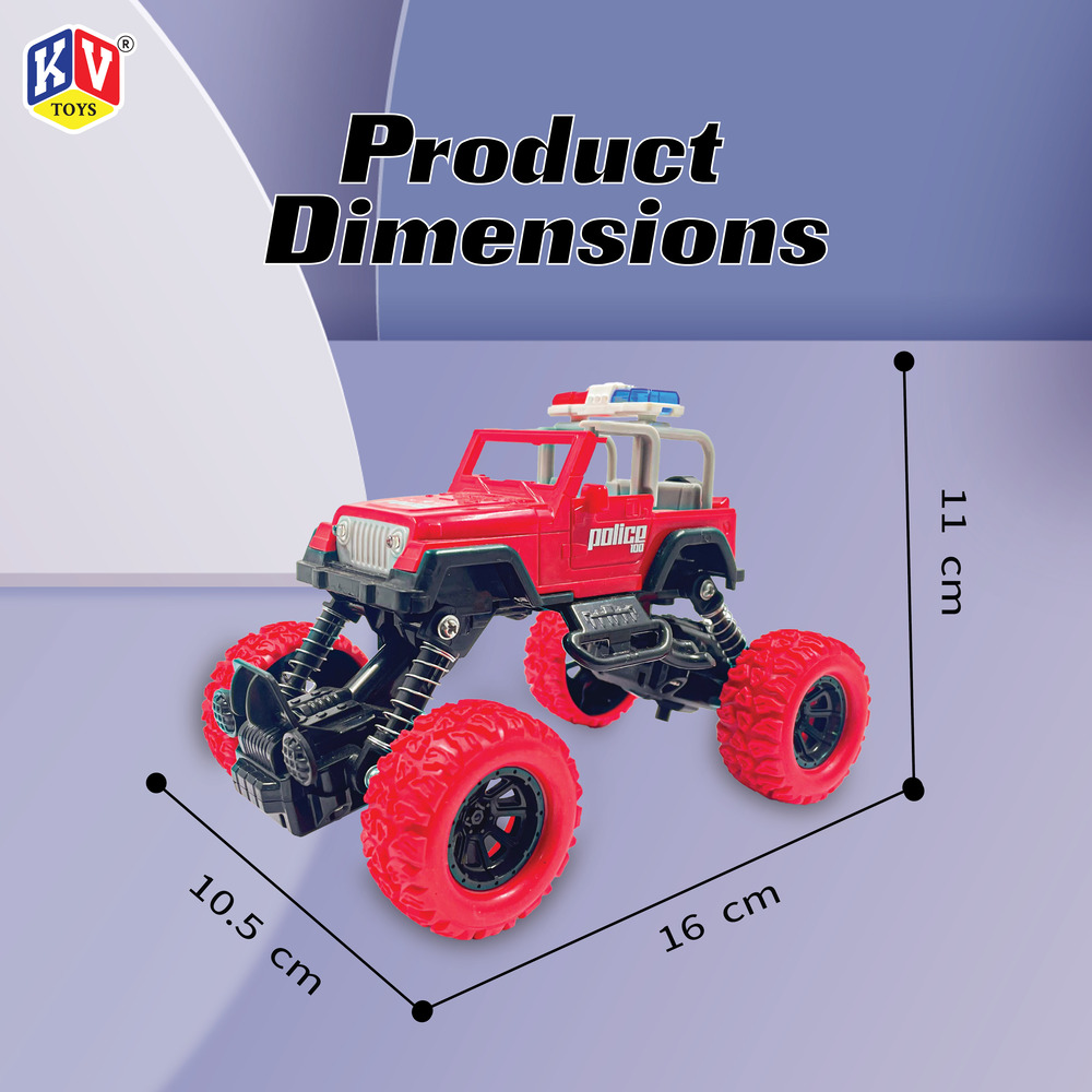 8 Pcs Pull Back Off-Road Police Car With Light & Music (563)