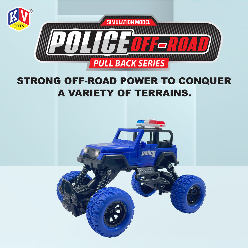 1 Pc Pull Back Off-Road Police Car With Light & Music - Box (638)