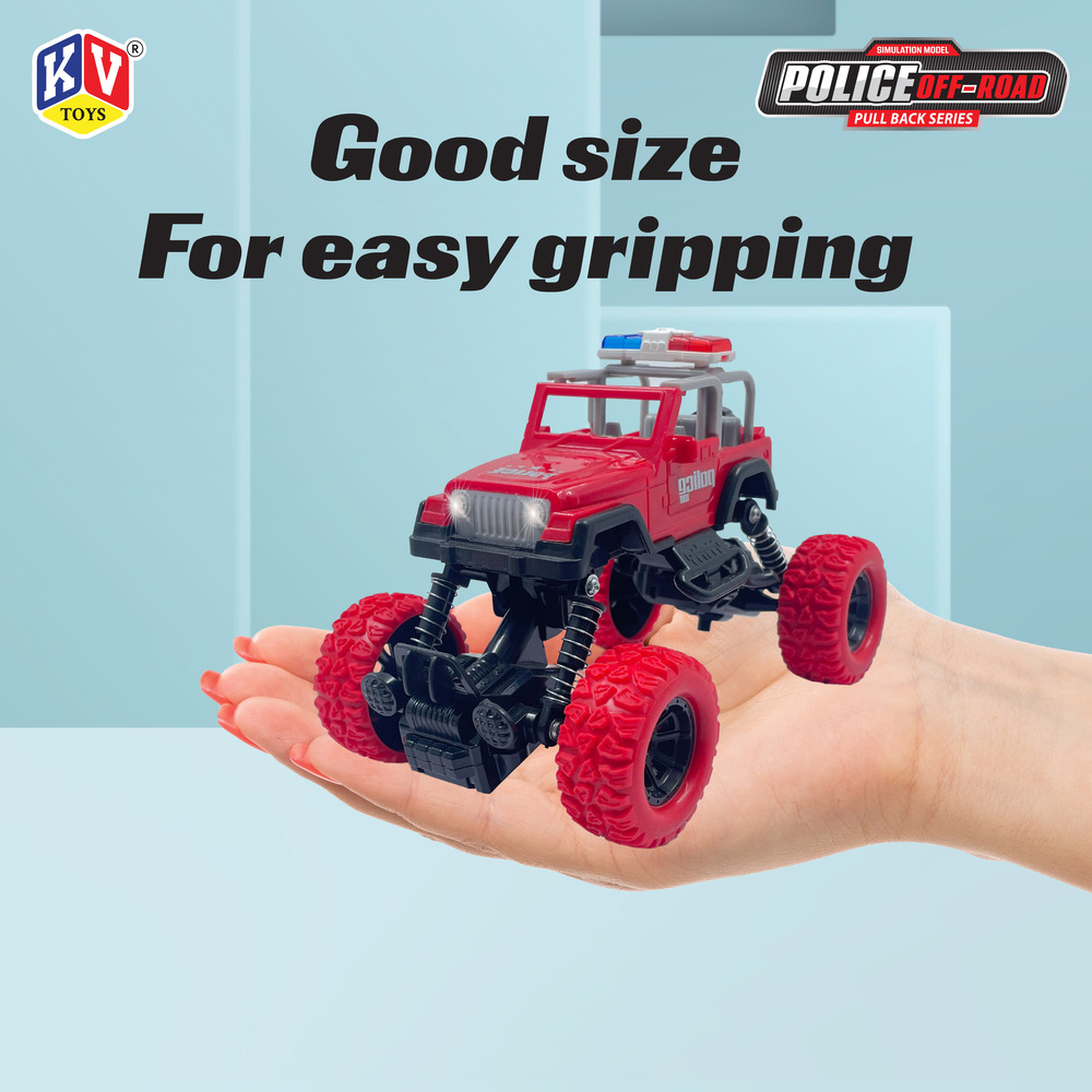 1 Pc Pull Back Off-Road Police Car With Light & Music - Box (638)