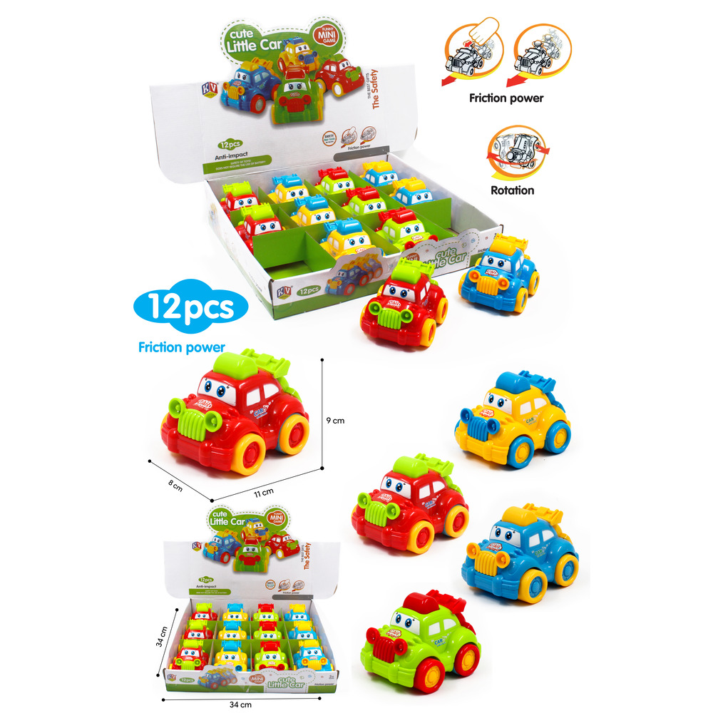 12 Pcs Friction Power Cute Little Car (601)
