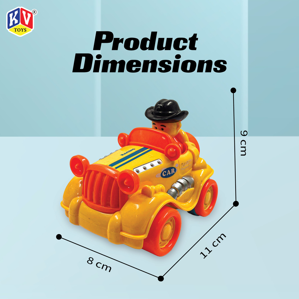 12 Pcs Friction Power Cute Wecker Car  (602)