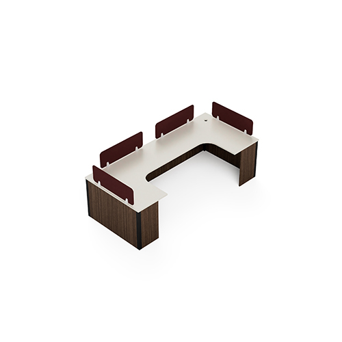 Modular Office L Shape Workstation 2 Seater Double Sharing Neo Series Ek Design