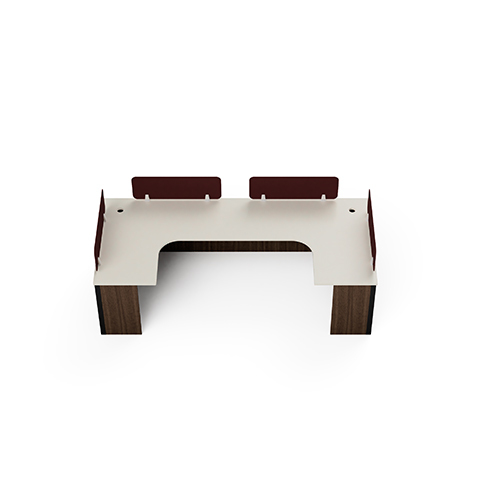 Modular Office L Shape Workstation 2 Seater Double Sharing Neo Series Ek Design