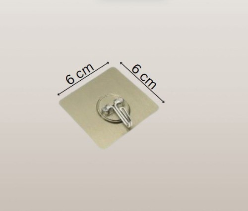 Golden Square Sticker - 6x6 Cm, Water-resistant Pvc & Abs | Versatile Self-adhesive Hook, Detachable Without Damage, Non-trace Installation