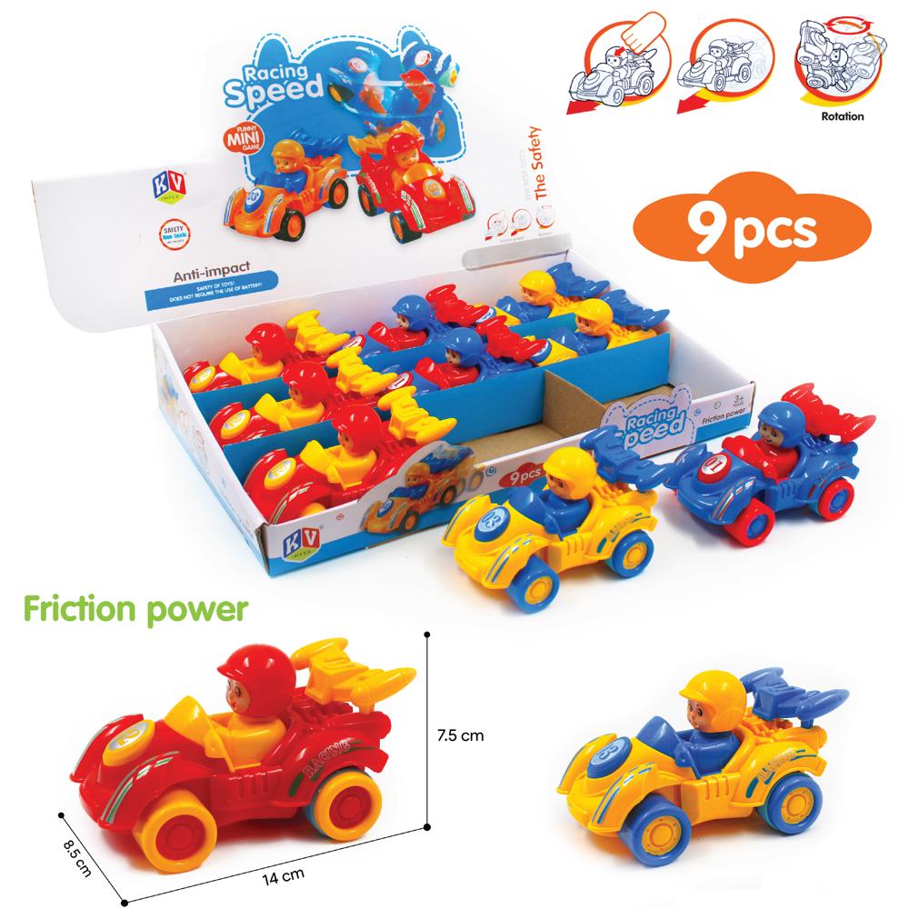 9 Pcs Friction Power Speed Racing Car (604)