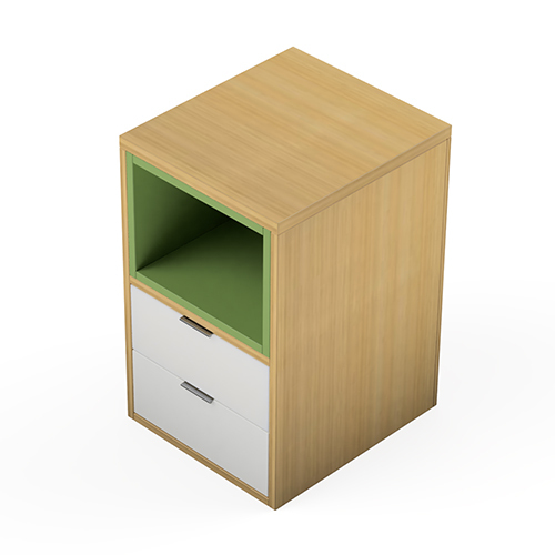 Modular Office Pedestal Storage 2 Drawer Open Storage Prime Series Ek Design - Feature: Durable