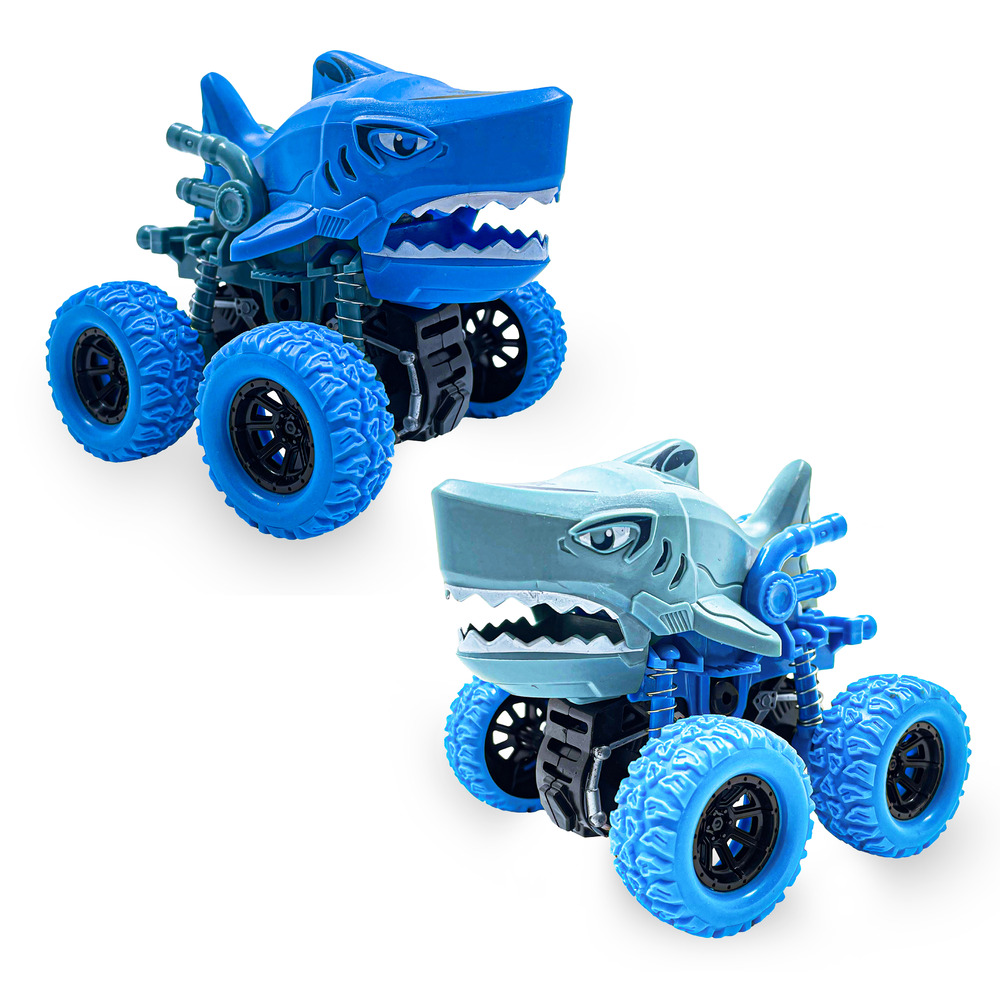 12 Pcs Friction Power Monster Shark, Dino & Speed Train Car With 360 Rotation (608 / 609 /610)