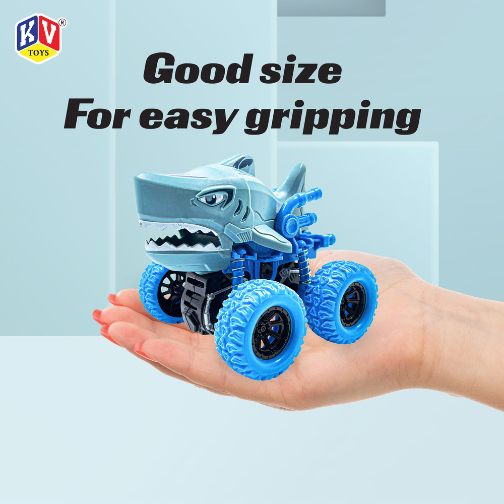 12 Pcs Friction Power Monster Shark Car With 360 Rotation (608)