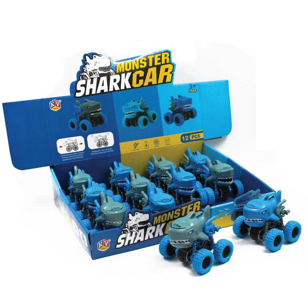 12 Pcs Friction Power Monster Shark Car With 360 Rotation (608)