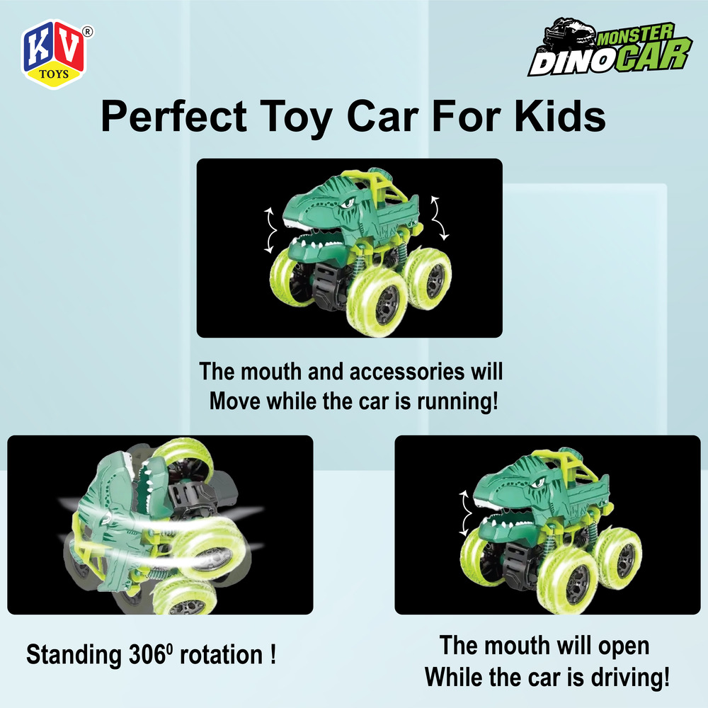 12 Pcs Friction Power Monster Dino Car With 360 Rotation (609)