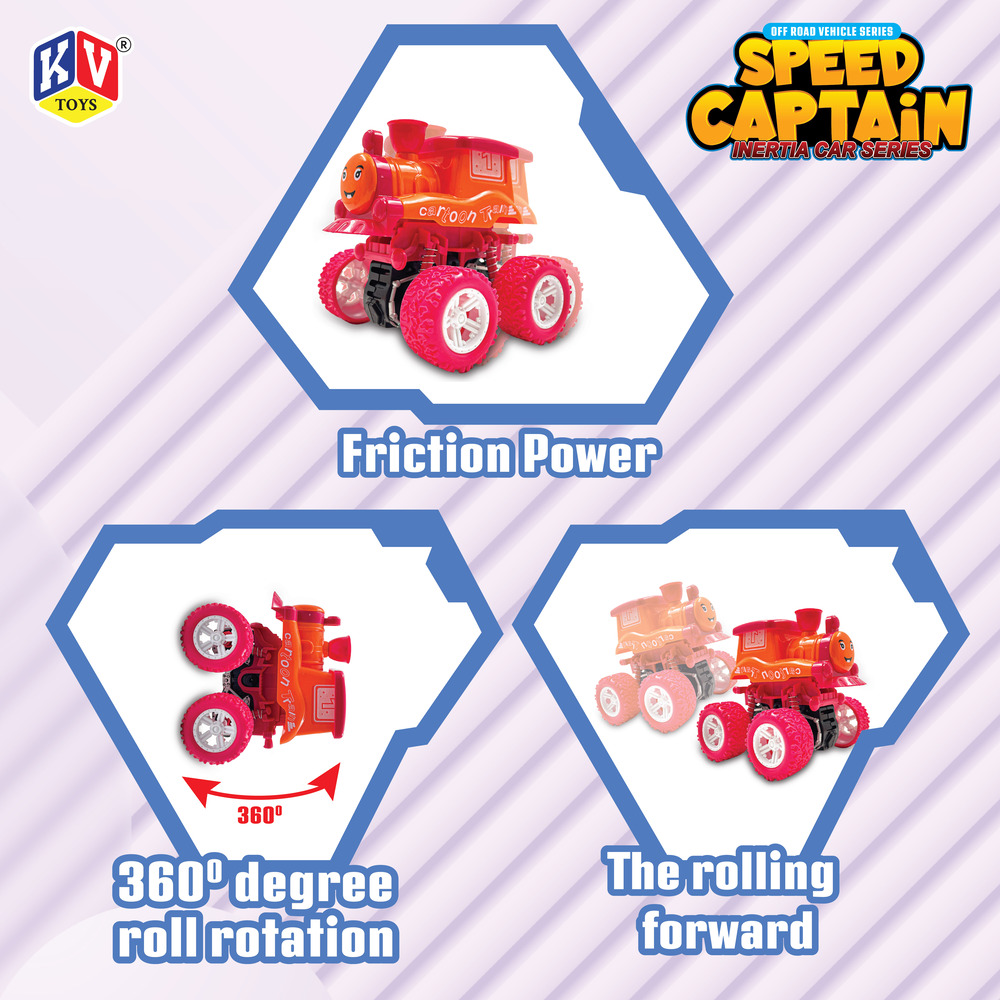 12 Pcs Friction Power Speed Train With 360 Rotation (610)