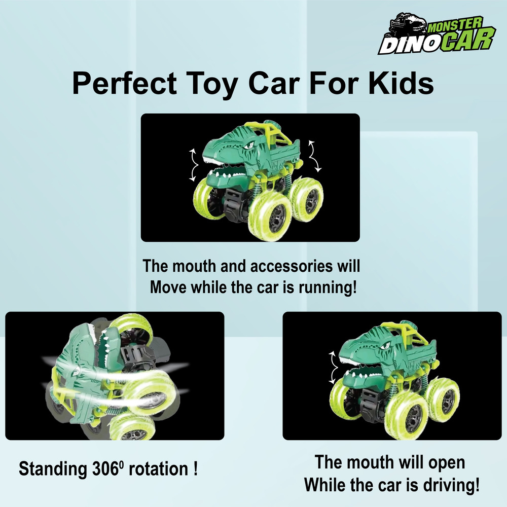 2 Pcs Friction Power Monster Dino & Shark With 360 Rotation (634)