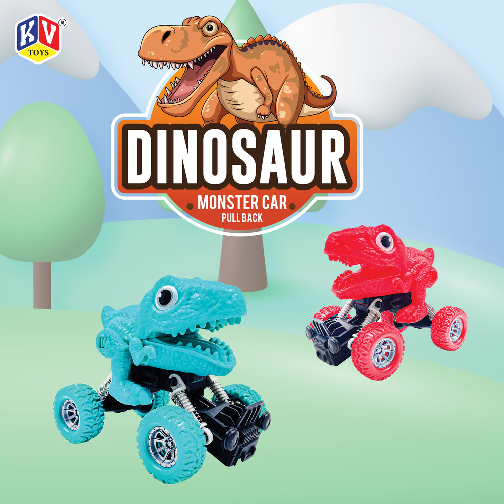12 Pcs Friction Power Monster Dinosaur Car  (628)