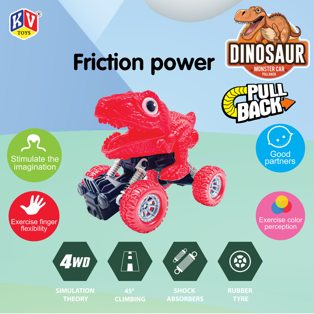 1 Pc Friction Power Monster Dinosaur Car - Pvc (635)