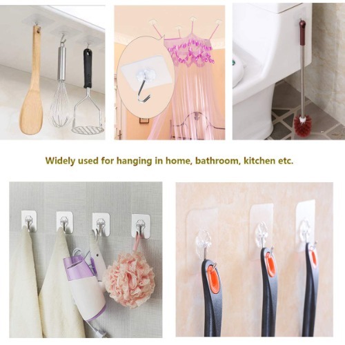 42m Hook Sticker - Plastic Adhesive Wall Hook | Transparent, Heavy Duty, Waterproof Design For Various Surfaces, Perfect For Kitchens And Bathrooms