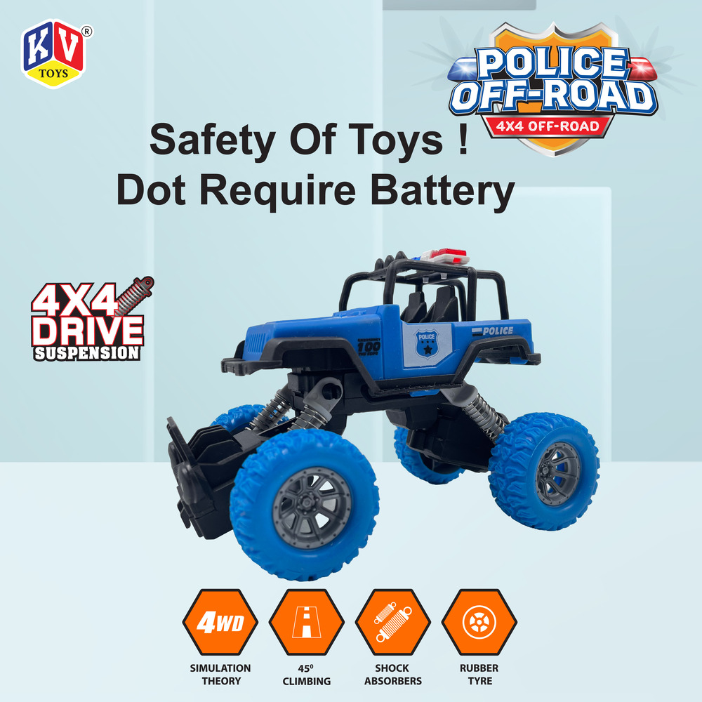 12 Pcs Friction Power Off-Road Police Car  (629)